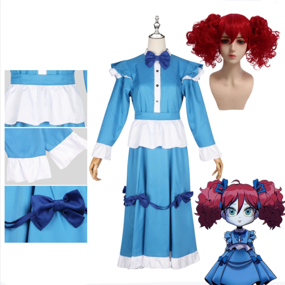 Anime Cosplay Red Hair - Poppy Red Hair Cosplay-Kostüm, komplettes Set,