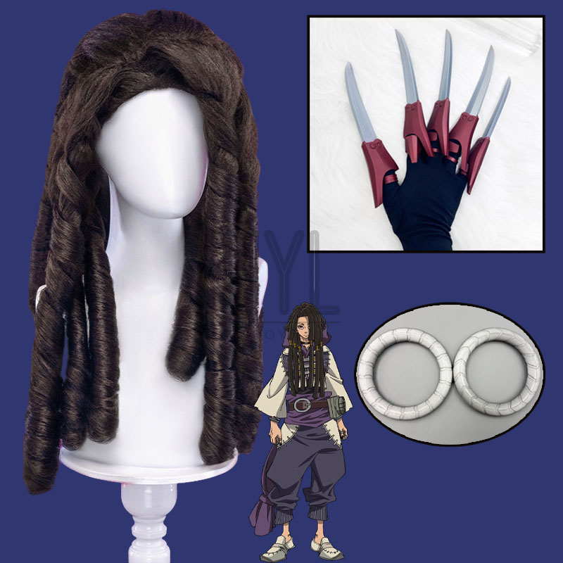 Anime Cosplay Long Black Hair - Anime Gachiakuta Jabber Wonger Cosplay Perücke