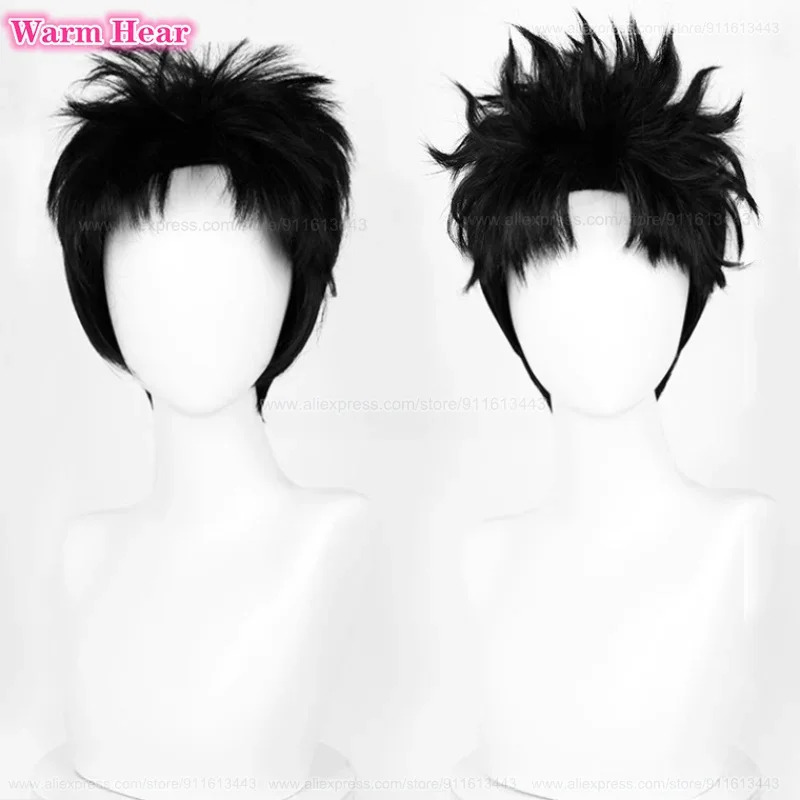 Cosplay Anime Black Hair - Ken Takakura Synthetische kurze 28 cm