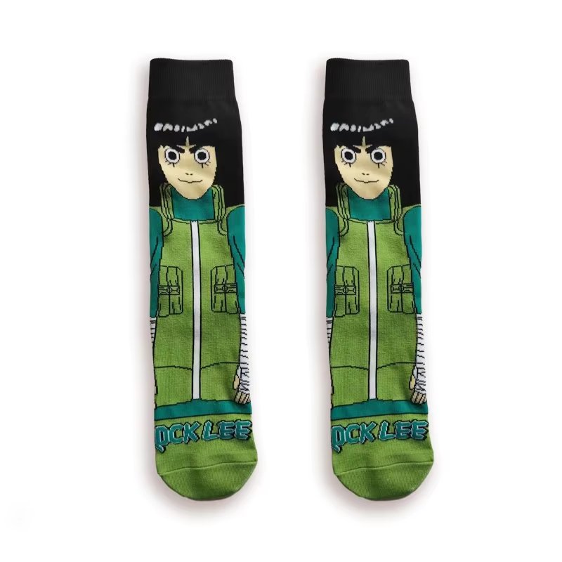 Naruto Headband Metal - Naruto-Charakter bedruckte Wadensocken, 6 Paar, Naruto