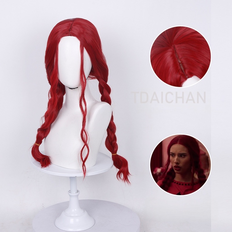 Lockige Cosplay-Perücke, rote  – Anime Cosplay Red Hair Bewertung und Preis