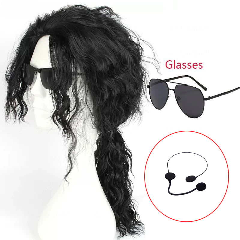MJ Michael Cosplay Schwarze Pe – Anime Cosplay Long Black Hair Bewertung und Preis