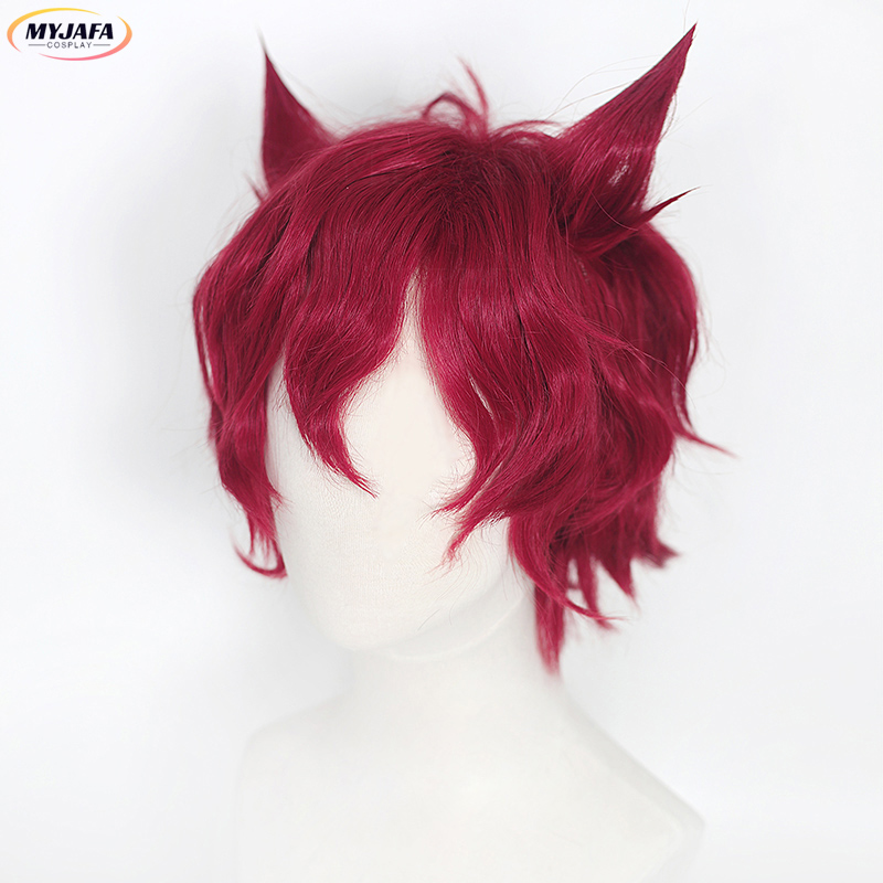 Sett Cosplay Perücke Spiel LOL – Anime Cosplay Red Hair Bewertung und Preis