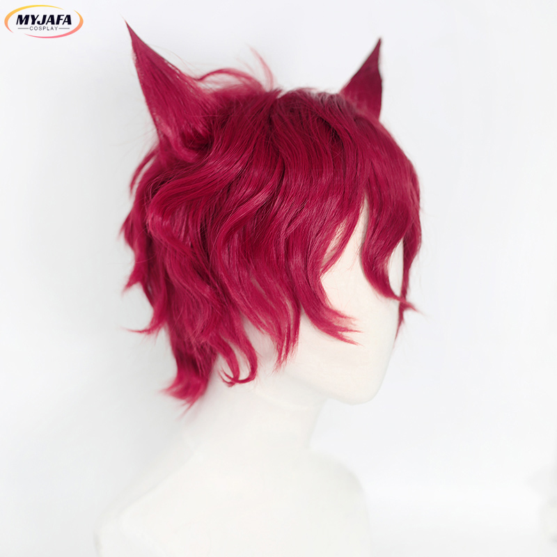 Sett Cosplay Perücke Spiel LOL – Anime Cosplay Red Hair Bewertung und Preis