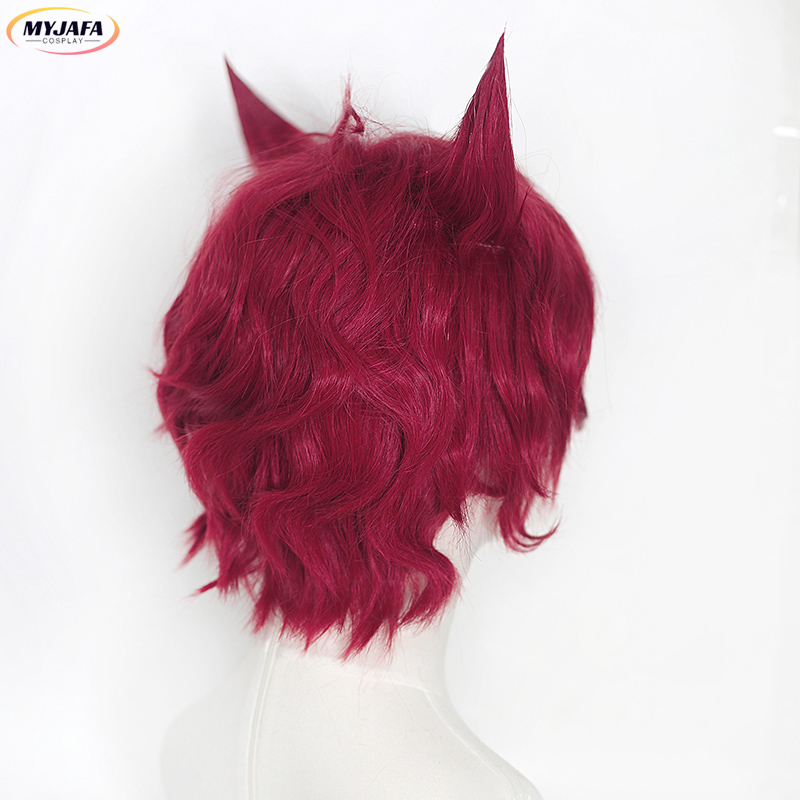 Sett Cosplay Perücke Spiel LOL – Anime Cosplay Red Hair Bewertung und Preis