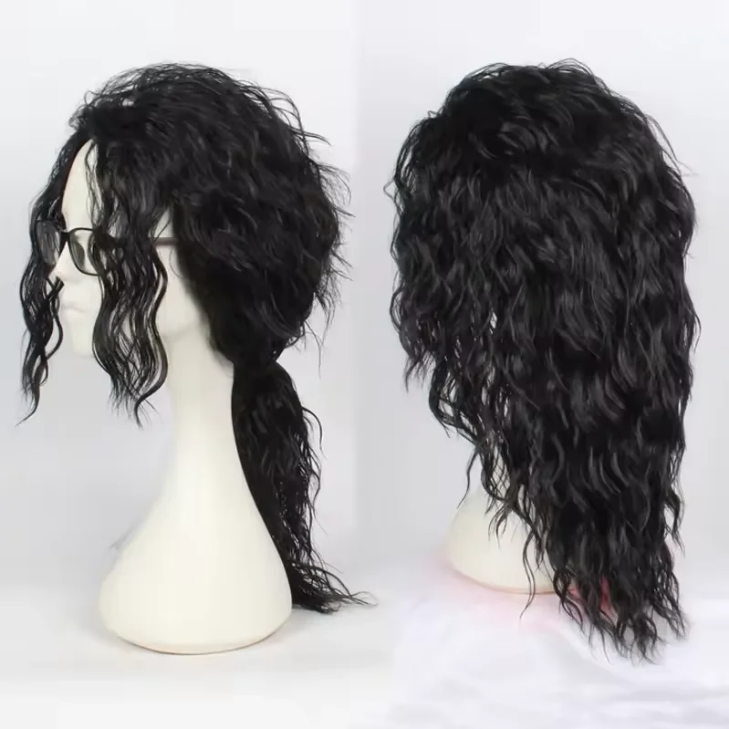 Michael Jackson Cosplay-Perück – Anime Cosplay Long Black Hair Bewertung und Preis