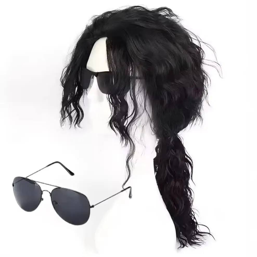 Michael Jackson Cosplay-Perück – Anime Cosplay Long Black Hair Bewertung und Preis