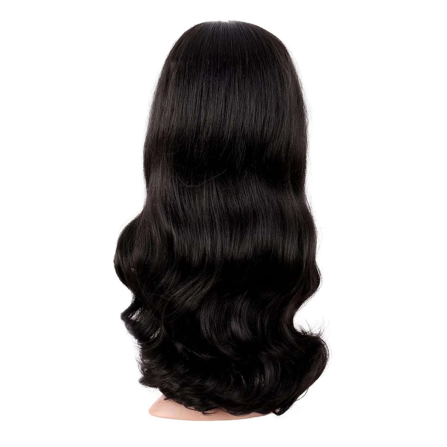 Lange Lockige Perücke mit Mitt – Anime Cosplay Long Black Hair Bewertung und Preis