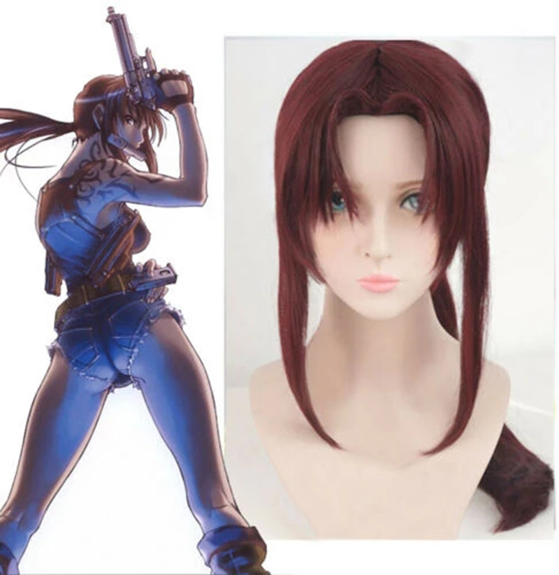 Neue BLACK LAGOON Rebecca Revy – Anime Cosplay Long Black Hair Bewertung und Preis