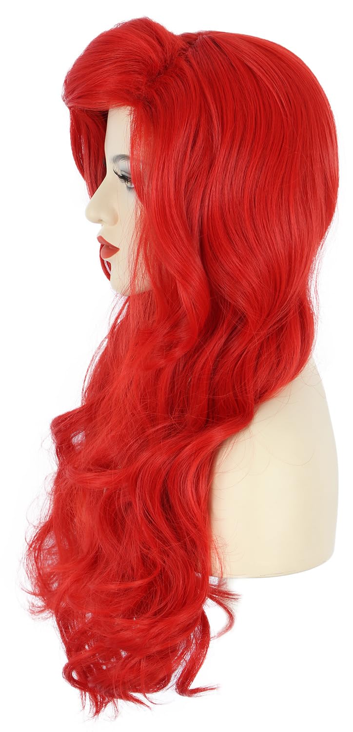 Frauen lange gewellte rote Per – Anime Cosplay Red Hair Bewertung und Preis
