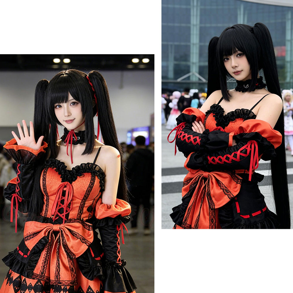 Date A Live Tokisaki Kurumi Co – Anime Cosplay Long Black Hair Bewertung und Preis