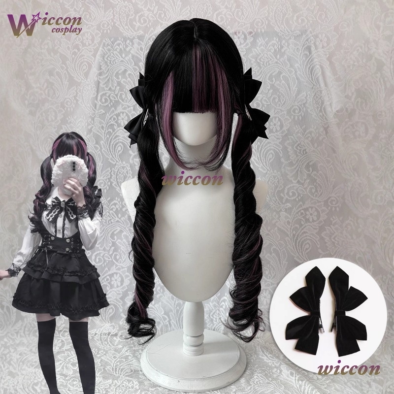 Comic ‌ Schwarze Perücke mit r – Anime Cosplay Long Black Hair Bewertung und Preis