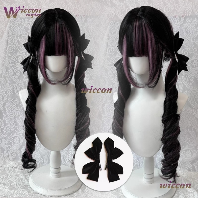 Comic ‌ Schwarze Perücke mit r – Anime Cosplay Long Black Hair Bewertung und Preis