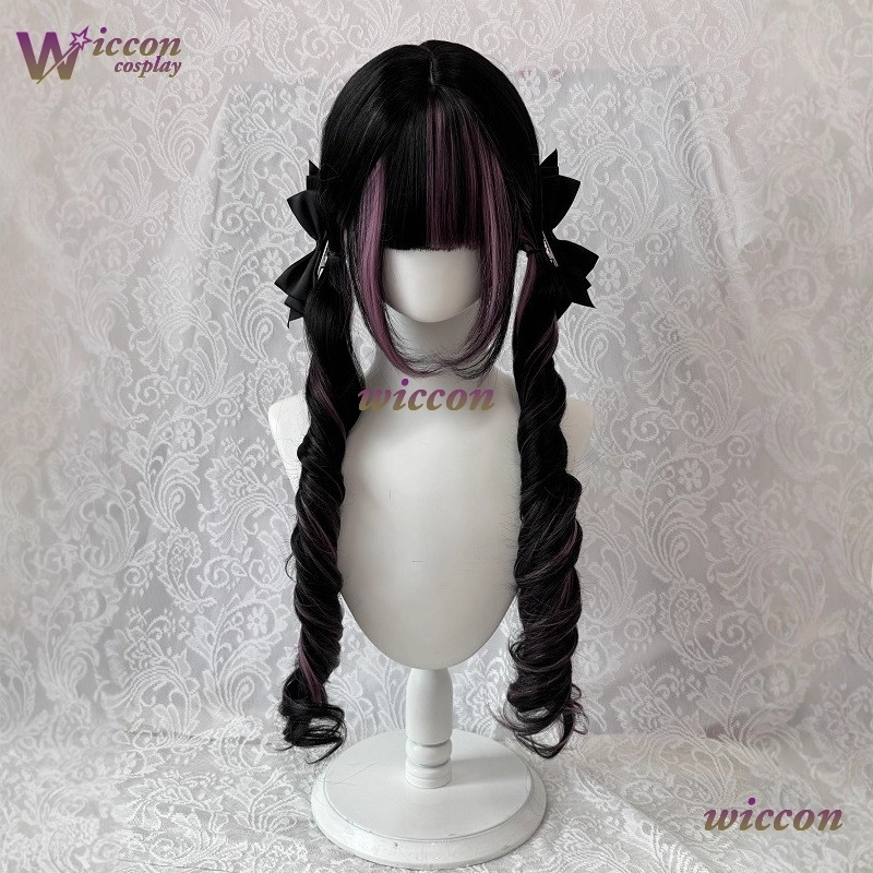 Comic ‌ Schwarze Perücke mit r – Anime Cosplay Long Black Hair Bewertung und Preis
